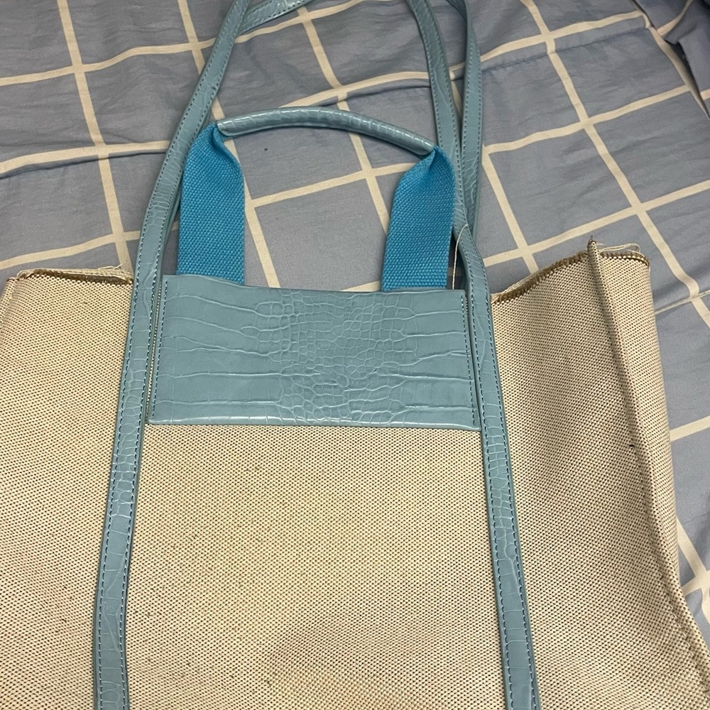 Ego Blue and Cream Tote Bag